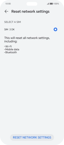 Press RESET NETWORK SETTINGS.