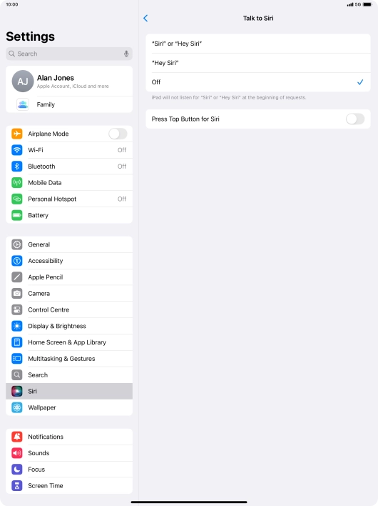 Press the indicator next to 