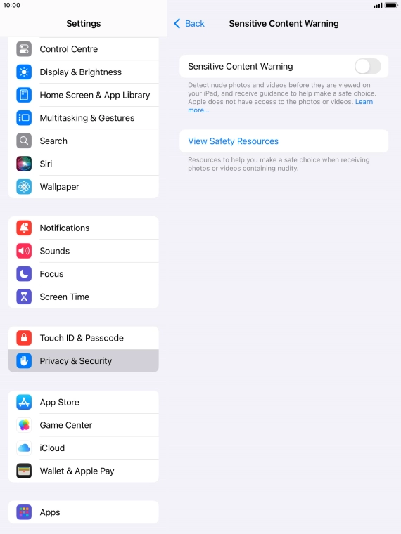 Press the indicator next to 