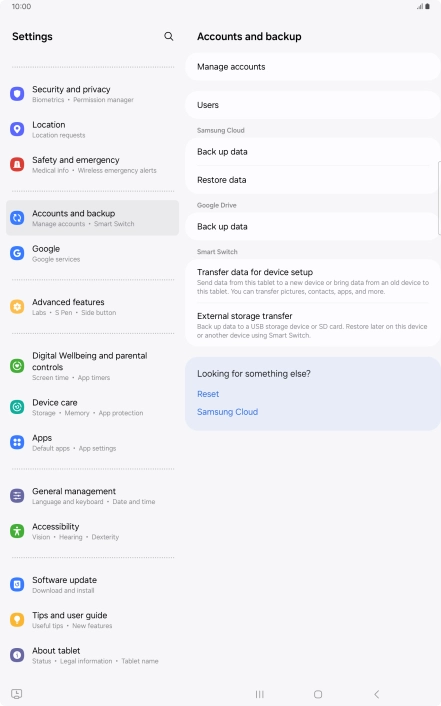 Press Manage accounts. Press Manage accounts.