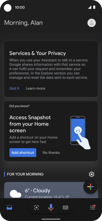 Press the profile icon.