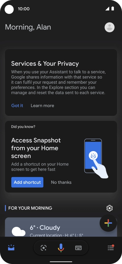 Press the profile icon.