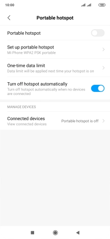 Press Set up portable hotspot.