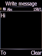 Key in the required text and press the Left selection key.