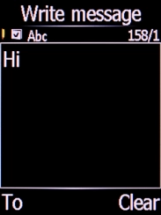 Key in the required text and press the Left selection key.