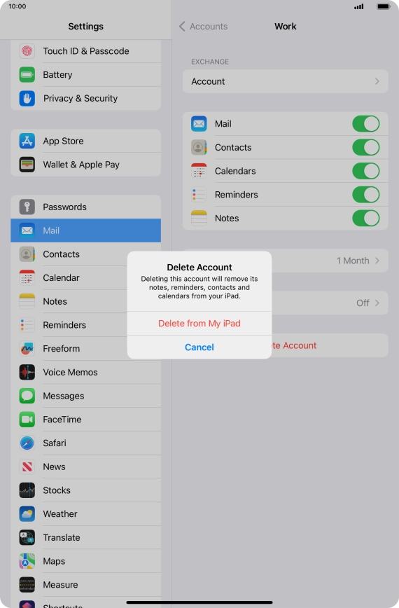 Press Delete from My iPad.