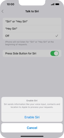 Press Enable Siri.
