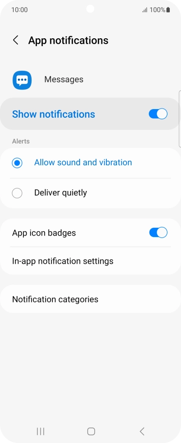 Press the indicator next to 