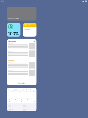 Slide your finger up or down on the screen to see more widgets. Slide your finger up or down on the screen to see more widgets.