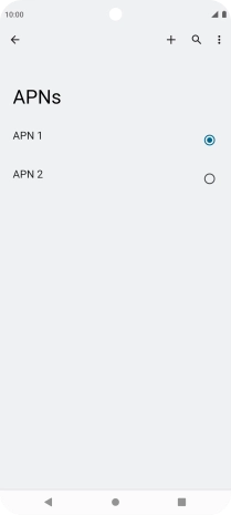 Press the field next to the required data connection to activate it. Press the field next to the required data connection to activate it.