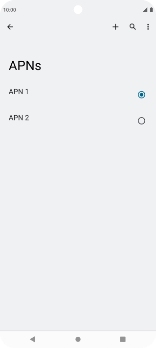 Press the field next to the required data connection to activate it. Press the field next to the required data connection to activate it.
