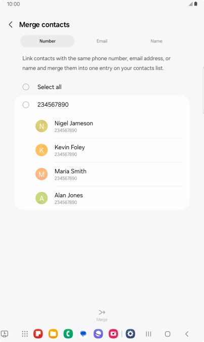 Press the field next to the required number. Press the field next to the required number.