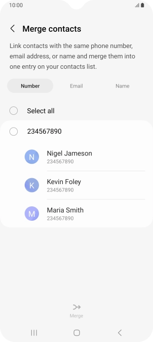 Press the field next to the required number.