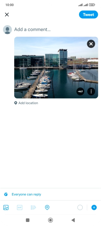 Press the text input field and key in the required text.