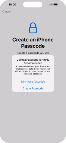If you turn off the function, press Don't Use Passcode. If you turn off the function, press Don't Use Passcode.
