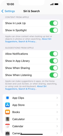 Press the required app.