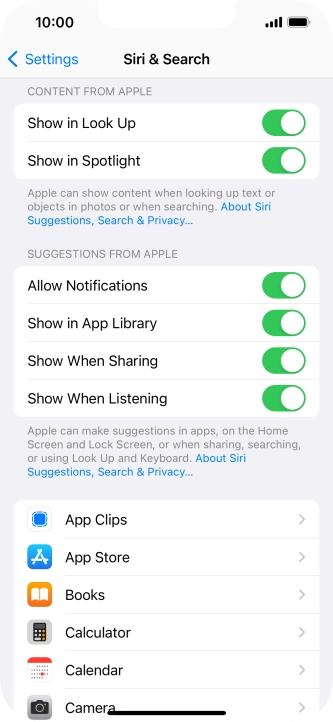 Press the required app.