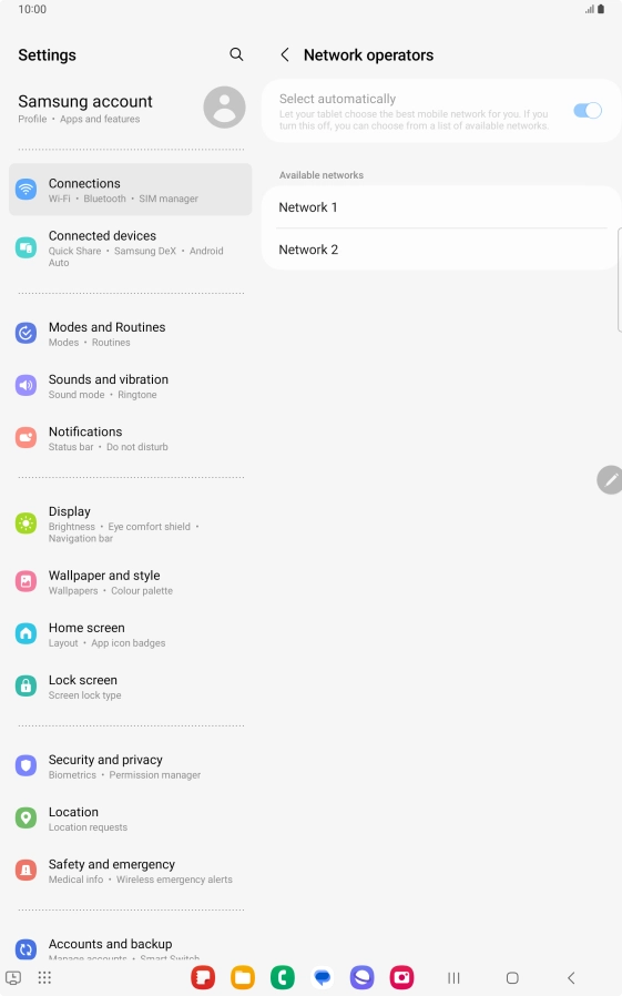 Press the required network.