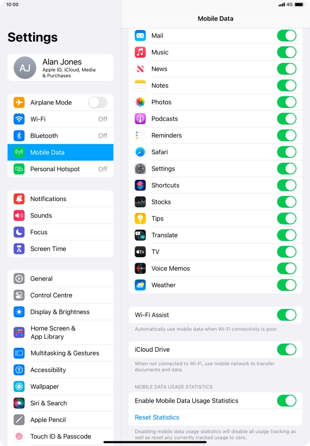 Press the indicator next to 