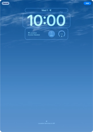 To customise the way the lock screen date is displayed, press the date widget and follow the instructions on the screen to select the required widget display mode.