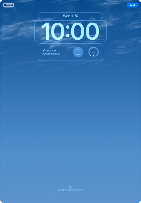 To customise the way the lock screen date is displayed, press the date widget and follow the instructions on the screen to select the required widget display mode.