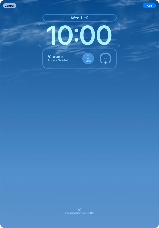 To customise the way the lock screen date is displayed, press the date widget and follow the instructions on the screen to select the required widget display mode.