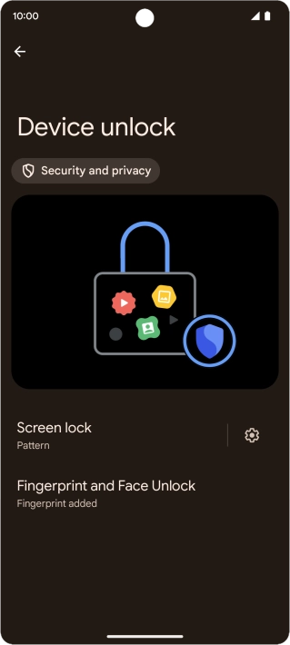 Press Screen lock and key in the additional phone lock code you created earlier.
