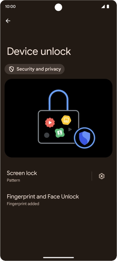 Press Screen lock and key in the additional phone lock code you created earlier.