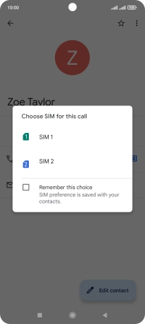 Press the required SIM.