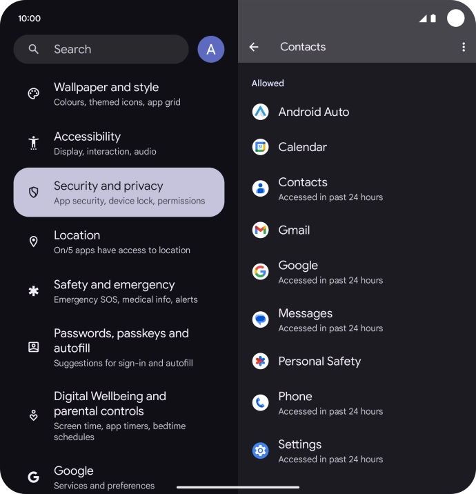 Press the required app.