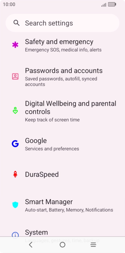 Press Passwords and accounts. Press Passwords and accounts.