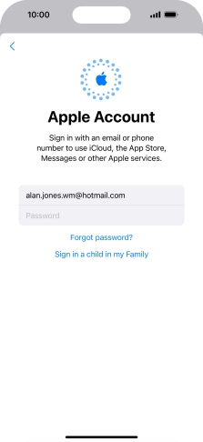 Press Password and key in the password for your Apple ID.