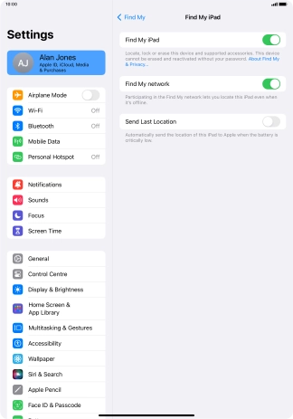 Press the indicator next to 