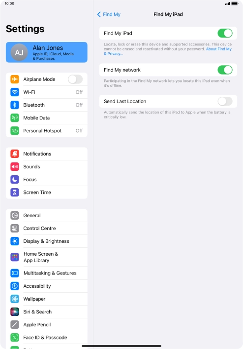 Press the indicator next to 