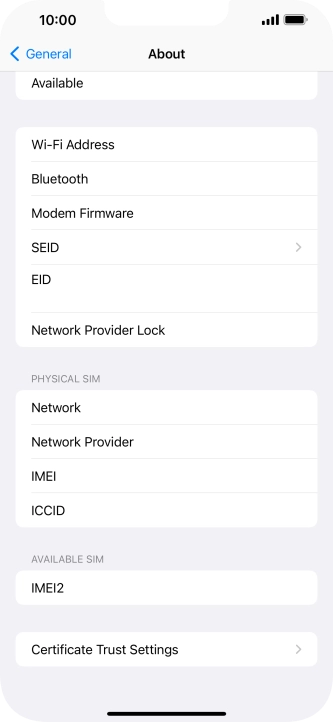 The Network Provider Lock status is displayed next to Network Provider Lock.