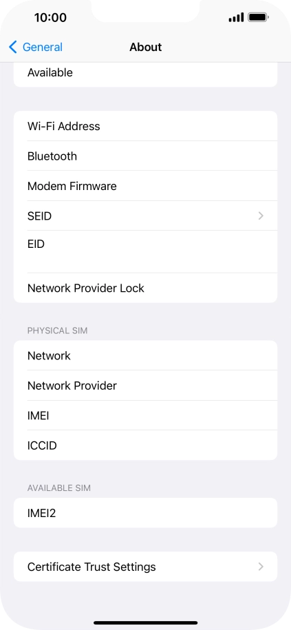 The Network Provider Lock status is displayed next to Network Provider Lock.