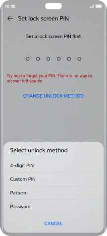 Press the required phone lock code and follow the instructions on the screen to create an additional phone lock code.
