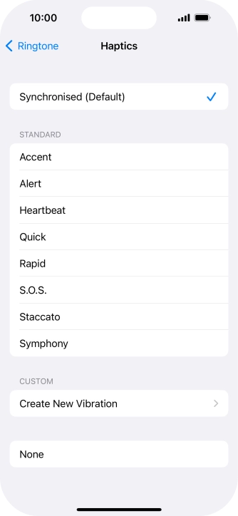 Press the required setting to turn on the function.