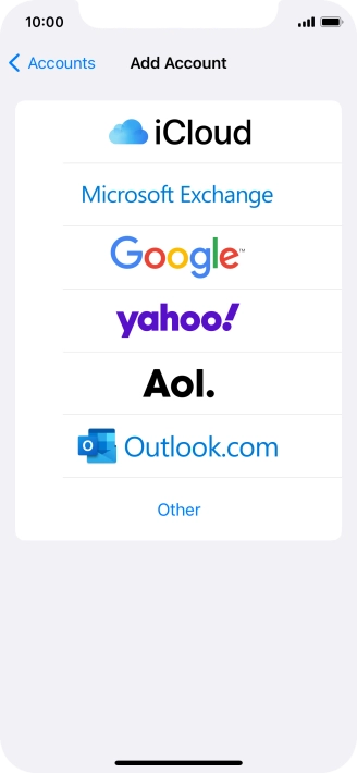 Press Microsoft Exchange. Press Microsoft Exchange.