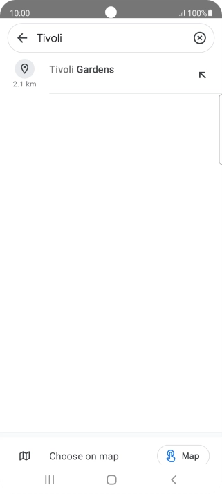 Press the required destination. Press the required destination.