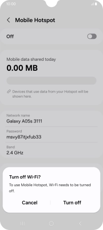 Press Turn off. Press Turn off.