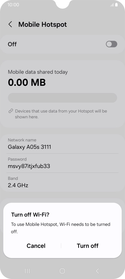 Press Turn off. Press Turn off.