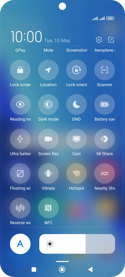 Press NFC to turn the function on or off.