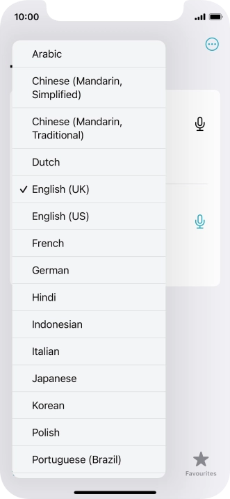 Press the required source language.