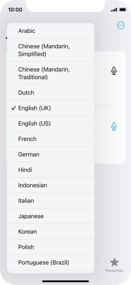 Press the required source language.