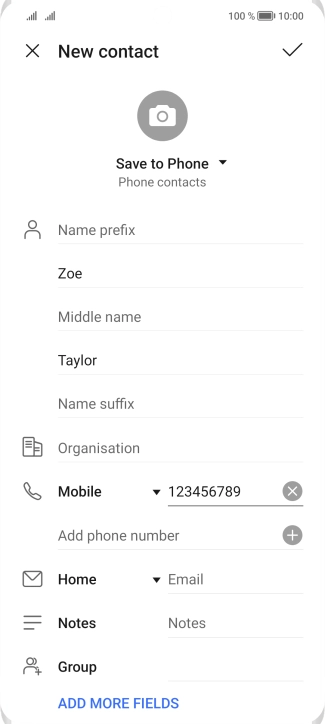 Press the confirm icon.