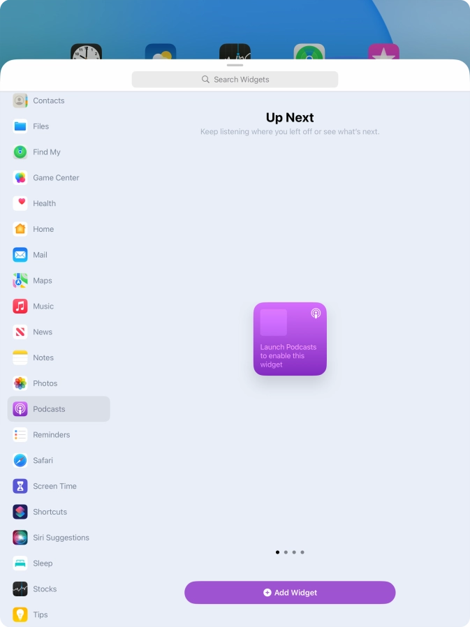Press Add Widget. Press Add Widget.