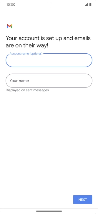 Press Your name and key in the required sender name.