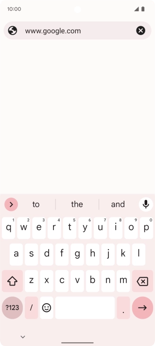Key in the address of the required web page and press arrow right.