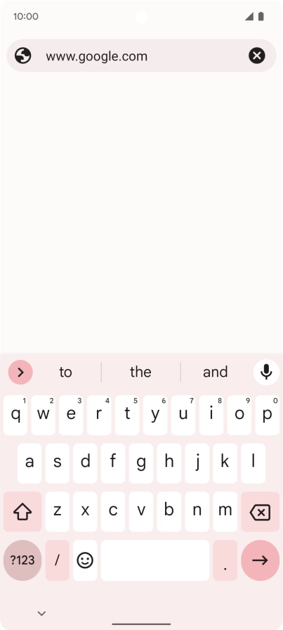 Key in the address of the required web page and press arrow right.